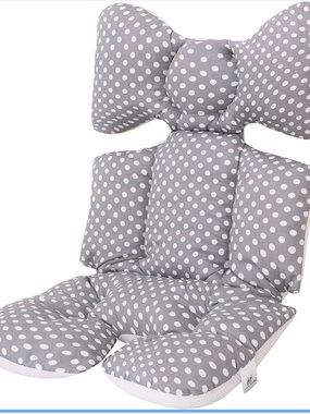 Gray Polka Dot Kids Seat Cushion - Comfortable Head & Body Support